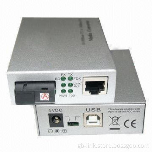 1,310T/1,550R WDM Optical Media Converters with 10/100Mbps Data Rate, Single-mode Fiber Type